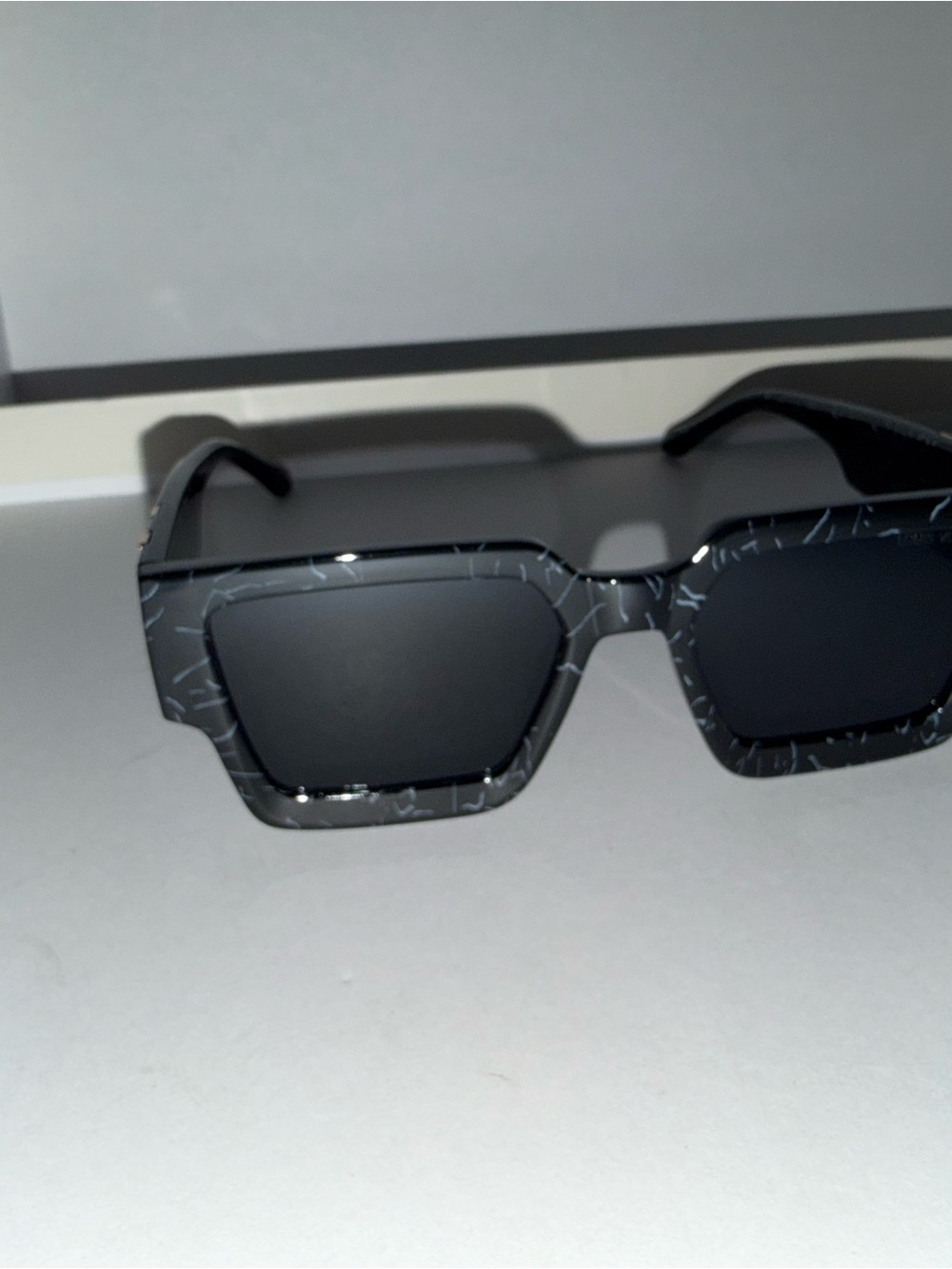 Louis Vuitton Black Marble Pattern Square Sunglasses